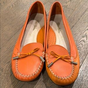 Orange Leather Moccasins